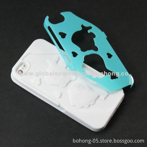 PC + Silicone Cases for iPhone 5C, Cutout Pattern, 500 Pieces/Color MOQ